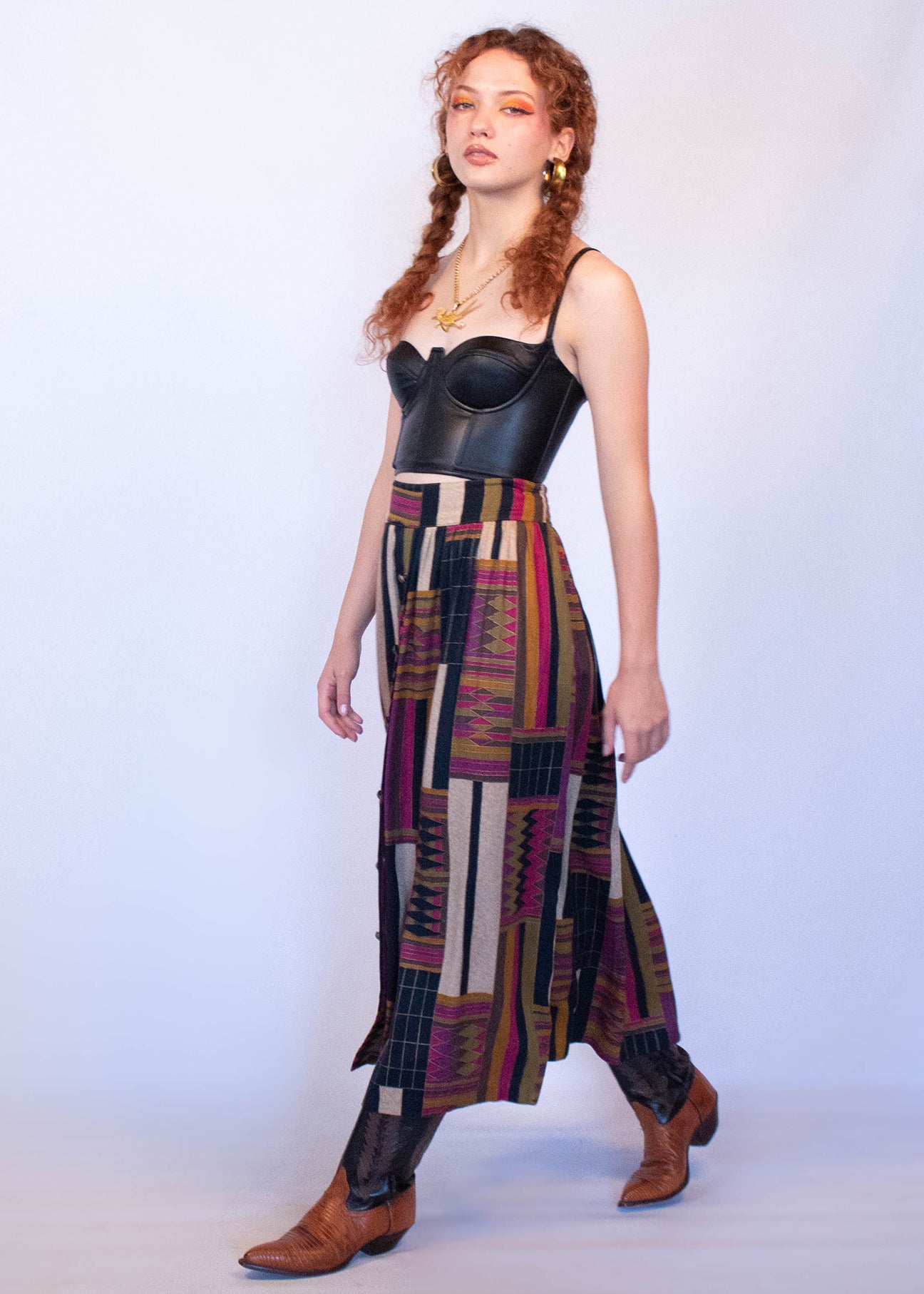 90s Abstract Tribal Skirt