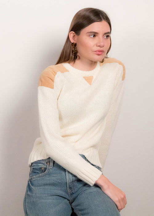 70s Knit Corduroy Sweater