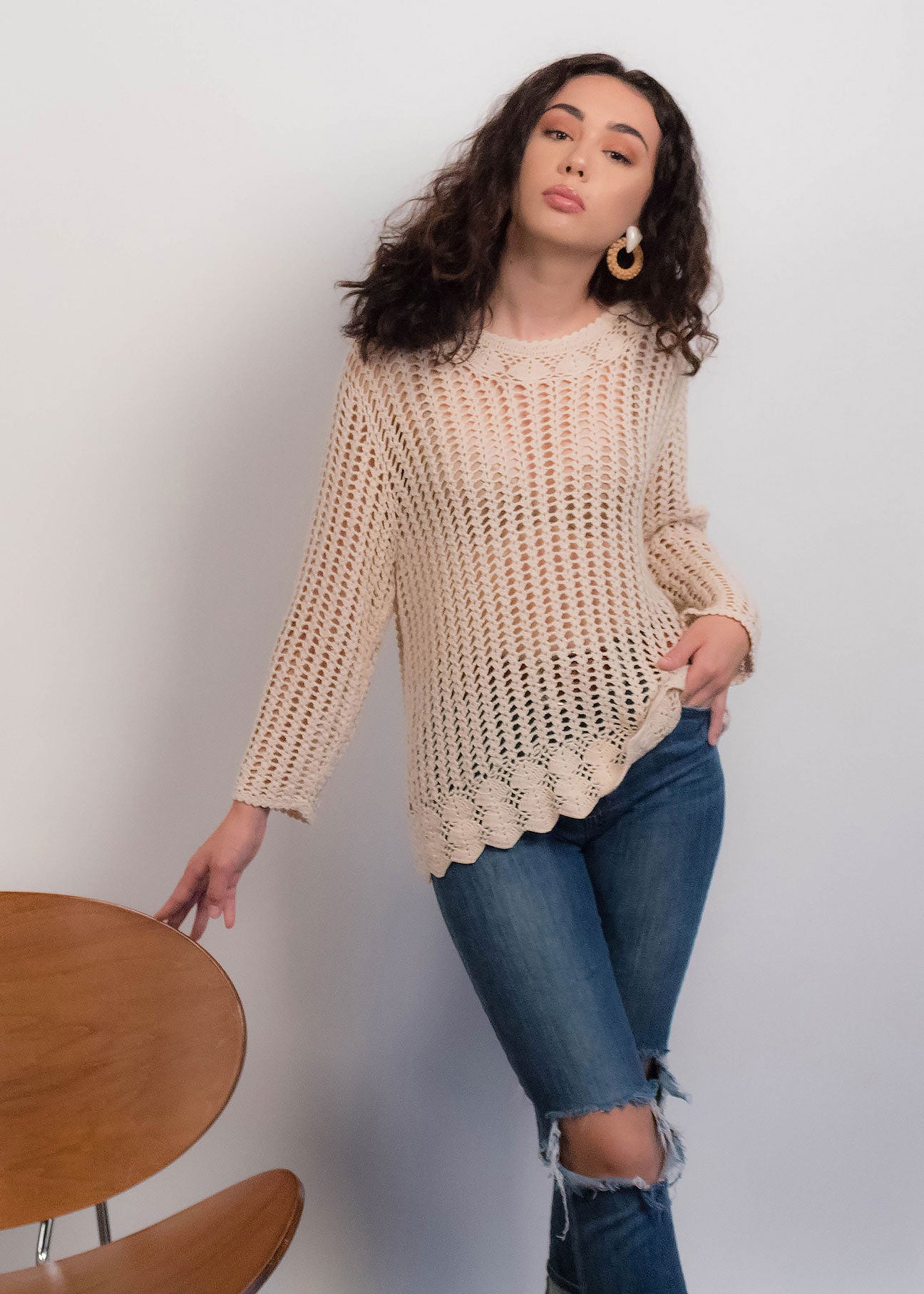 Dex Crochet Peplum Tank – Brown Style Shop