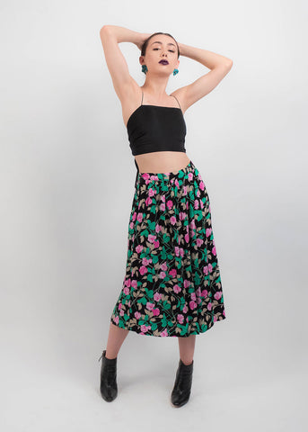 80s Floral Western Skirt