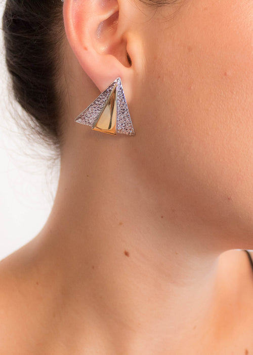 80s Geometric Triangle Earrings