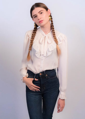 80s Intricate Embroidered Blouse