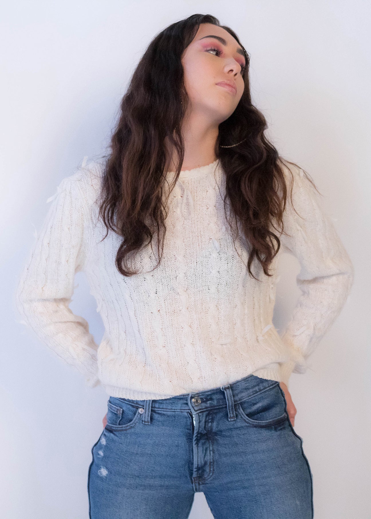 80s Silk Cable Knit Sweater
