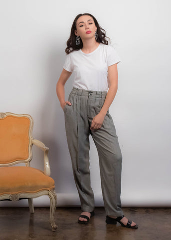 gisela and zoe vintage 80s plaid trousers 1 large