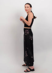 90s Floral Silk Maxi Skirt