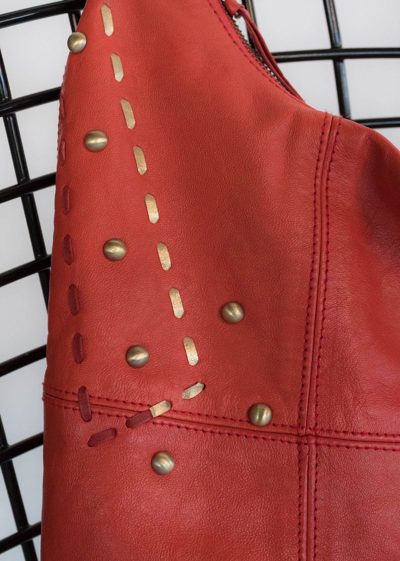 Y2K Red Leather Hobo Purse