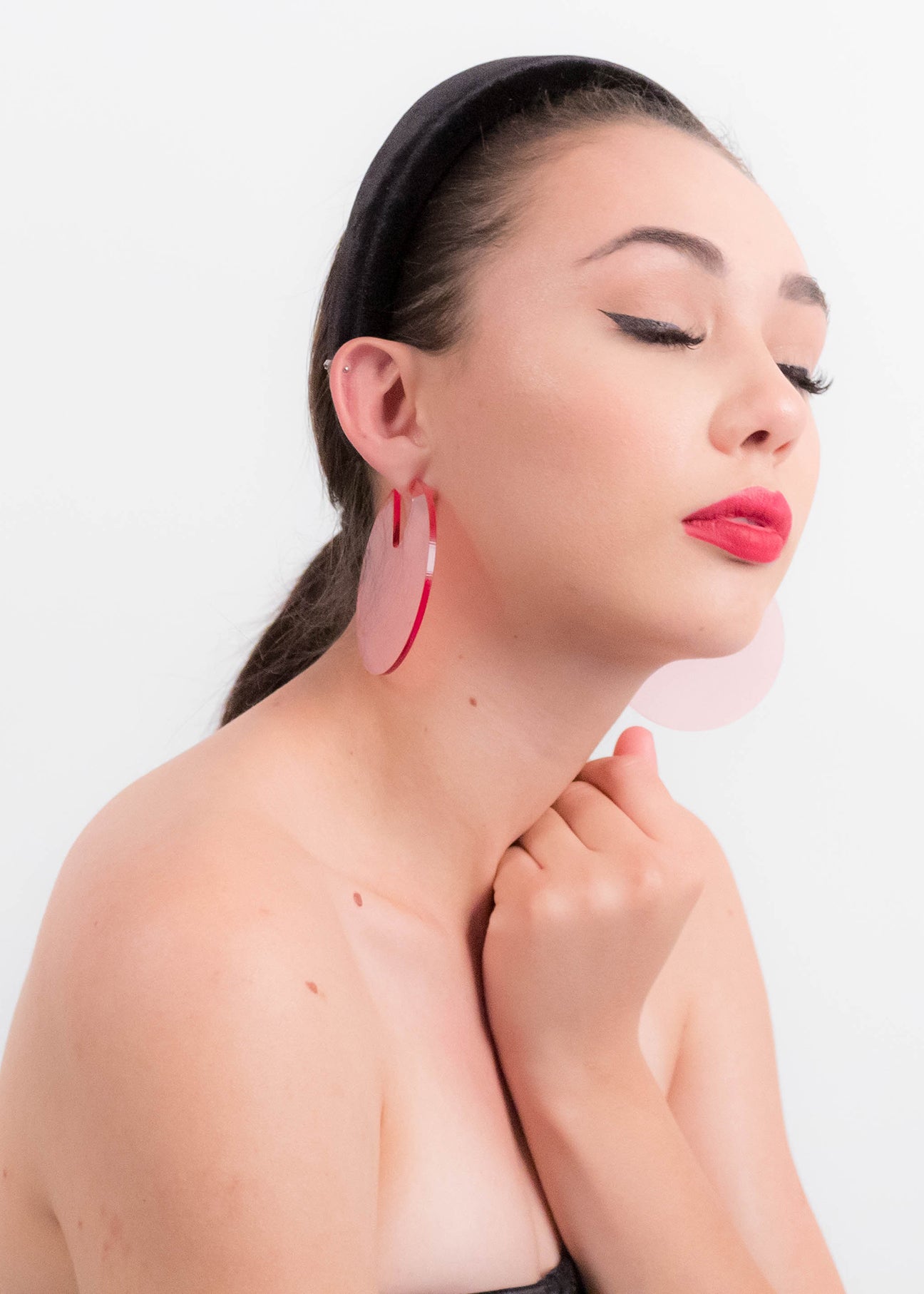 Oversized Statement Lucite Disc Earrings