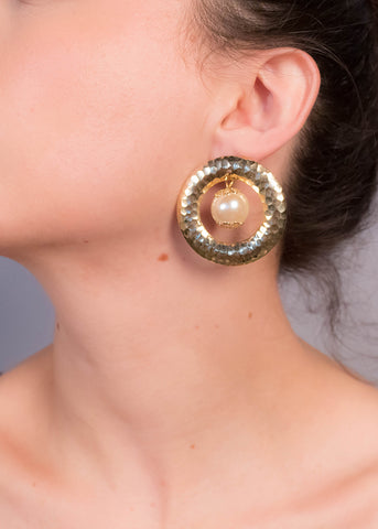 80s Art-Deco Rhinestone Earrings